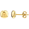 14k Yellow Gold 6mm Cushion Pebble Stud Earrings