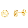 14k Yellow Gold Cutout Wave Micro Earrings