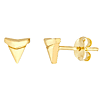 14k Yellow Gold Shark Tooth Micro Stud Earrings