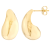 14k Yellow Gold Puffed Teardrop Pillow Earrings 3/4in