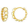 14k Yellow Gold Graduated Beaded Hoop Earrings 5/8in