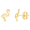 14k Yellow Gold Flamingo Stud Earrings