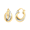 14k Two-tone Gold Love Knot Hoop Earrings 3/4in