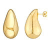 14k Yellow Gold Large Puffed Teardrop Pillow Earrings