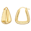 14k Yellow Gold Puff Tapered Square Hoop Earrings