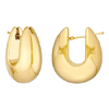 14k Yellow Gold Puffed and Tapered Round Hoop Earrings 1.25in