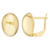 14k Yellow Gold Oval Button Earrings with Omega Backs