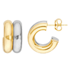 14k Two-Tone Gold Small Double Open Hoop Earrings