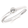 14k White Gold 1/6 ct White Sapphire Bezel Stackable Ring