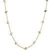 14k Tri-color Gold Cube Station Necklace