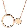 14k Rose Gold Open Circle and Disc Necklace with Polished Finish