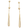 14k Yellow Gold Cable Chain Teardrop Earrings with Ball Accents