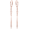 14k Rose Gold 1/4 ct tw Diamond Slender Drop Dangle Earrings