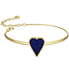 ELLE Gold-plated Sterling Silver Long Love Lapis Heart Bracelet
