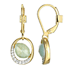 ELLE Gold-plated Sterling Silver Amazonite and Crystal Doublet Leverback Drop Earrings