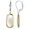 ELLE Gold-plated Sterling Silver Mother of Pearl Leverback Earrings