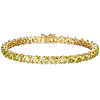 18k Yellow Gold over Sterling Silver Marquise Genuine Peridot Tennis Bracelet