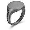 Ethos Men's Gunmetal Sterling Silver and Black Sapphire Signet Ring