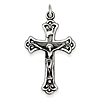 Sterling Silver 1 1/4in Antiqued Crucifix Pendant