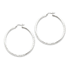 Sterling Silver Diamond-cut Hoop Earrings 2in