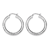 Sterling Silver 1 3/8in Diamond-cut Hoop Earrings 4mm