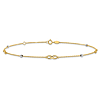 10k Two-tone Gold Infinity Symbol and Diamond-cut Beads Anklet With Extender