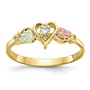 10k Black Hills Gold Diamond Heart Ring