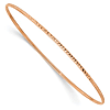 10k Rose Gold 8in Diamond-cut Hollow Bangle Bracelet 1.5mm