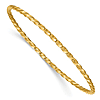 10k Yellow Gold Hollow Twisted Bangle Bracelet 2.5mm