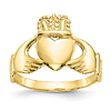 10k Yellow Gold Claddagh Ring with Open Back