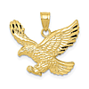 10k Yellow Gold Diamond-cut Eagle Pendant 5/8in