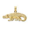 10k Yellow Gold Textured Alligator Pendant