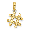 10k Yellow Gold 3-D Hashtag Charm