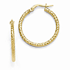 10kt Yellow Gold 7/8in Textured Hoop Earrings