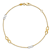 10k Two-tone Gold Infinity Charm Station Anklet