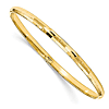 10k Yellow Gold 7in Italian Polished Textured Slip-on Bangle Bracelet