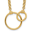 14k Yellow Gold Interlocking Circles Rolo Chain Necklace