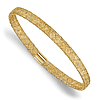 10k Yellow Gold Flat Slender Stretch Mesh Bangle Bracelet