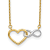 10k Two-tone Gold Heart and Infinity Necklace