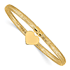 10k Yellow Gold Italian Heart Stretch Mesh Bracelet