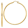 10k Yellow Gold 2 1/2in Round Hoop Earrings 2mm