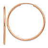 14k Rose Gold 1.25in Endless Hoop Earrings 1.5mm