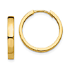 10k Yellow Gold 3/4in Hinged Round Hoop Earrings 3mm