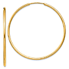 10k Yellow Gold 1.5in Endless Hoop Earrings 1.5mm