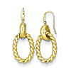 14k Yellow Gold Twist Link Dangle Earrings