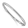 14k White Gold Tube Hinged Classic Bracelet 4mm Wide