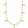 14k Yellow Gold Seven Star Station Necklace 18in