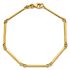 14k Yellow Gold Slender Bar and Circle Link Bracelet