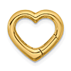 14k Yellow Gold Open Heart Pendant Push Clasp 5/8in