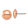 14k Rose Gold Button Post Earrings 11.5mm